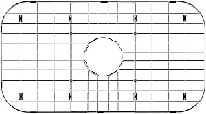 Metal Sink Grate Protector for Kitchen, Stainless Steel Sink Bottom Grid 26'' x 14'', Kitchen Sink Protector Center Drain Hole, Sink Drain with Corner Radius