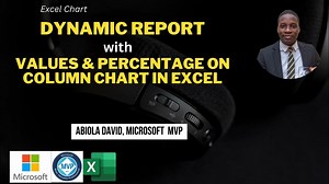 Dynamic Report with Values and Percentage on Column Chart in Excel