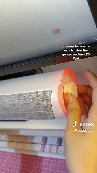 A Niye V8 Bluetooth Speaker that can connect to a pc, laptop, phone. Enhancing your viewing experience with cool lighting effects during your favorite K-dramas and movies. #skarion #skarionspeaker #skarionshop #bluetoothspeaker #v8sound #v8speaker #tiktokmademebuyit #tiktokmademebuythis