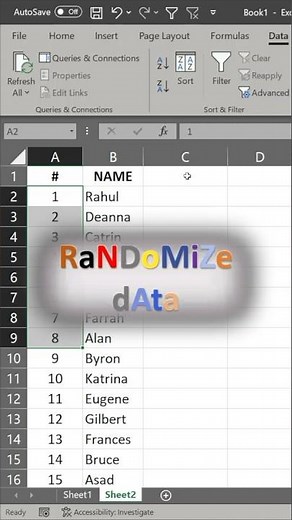Randomize data with RAND function #excelformula #excel #exceltutorial #exceltips