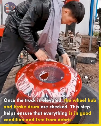 Transforming a Flat Truck Tyre into a Road-Ready One.😮😱 #trucktyrereplacement | Fun club