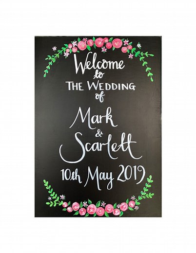 Hand-painted Welcome Wedding Blackboard Sign: A2 Venue Decor - Etsy