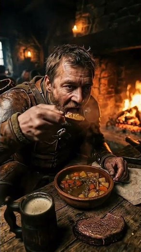 Resting at the Old Inn: Medieval Hunter's Feast ASMR #shorts