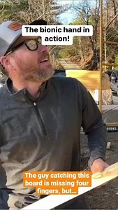 When you lose 4 fingers... bionic hand to the rescue! #bionic #bionichand #freakaccident #woodwork #mindblown #reels | Perkins Builder Brothers