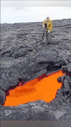 The Most Dangerous Job on Earth? 🌋😱 #Volcano #Lava #short