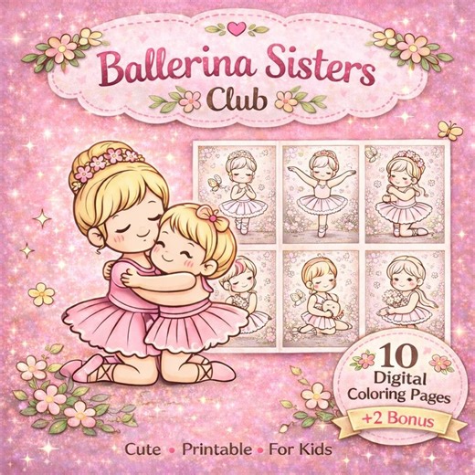 Cute Ballerina Coloring Pages for Kids | Ballet Girls Printable Coloring Book | Toddler Ballet Activity | Instant Download PDF - Etsy