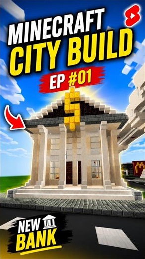 Minecraft Bank Build 🏦💰 Amazing City Build in Minecraft #Shorts #minecraft #1000subscriber #ytviral