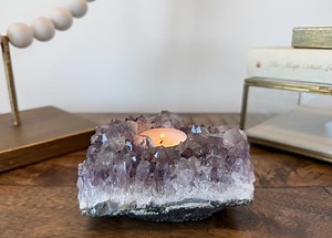 Amethyst Cluster Candle Holder - Etsy