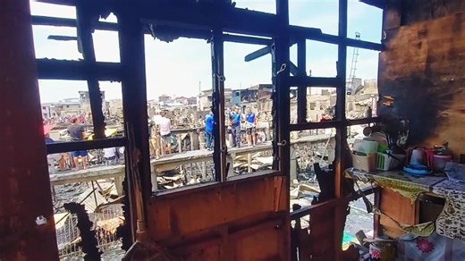 The damage left by a massive fire in Barangay 21-C, Piapi Boulevard, Davao City on Thursday (Oct. 2, 2025). The Davao City Fire District and City Social Welfare and Development Office said 179 homes were razed across 7,160 square meters, with losses estimated at PHP1.79 million as of Friday. | PNA video by Robinson Niñal Jr. | Philippine News Agency