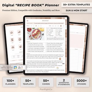 Digital Recipe Book for Goodnotes, Notability, Digital Meal Planner, iPad Recipe Journal, Digital Cookbook, Recipe Book Template, Grocery - Etsy Canada