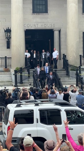 Karen Read leaving court with a 🤟🏼 sign for her supporters, as the jury has finally given Judge Beverly Cannone three questions, | WCVB Channel 5 Boston