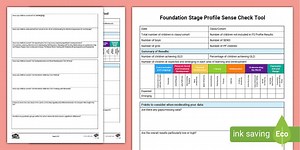 Foundation Stage Profile Sense Check Tool