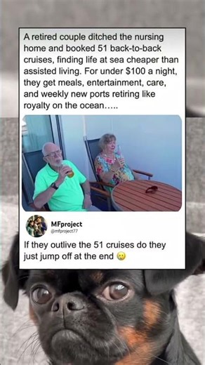 They retired by permanently living on cruise ships