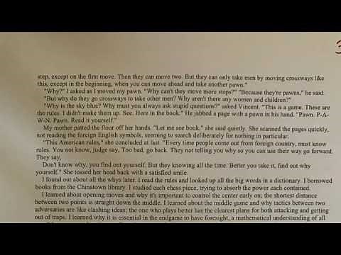 Ms. Moore Reads Amy Tan’s “Rules of the Game”