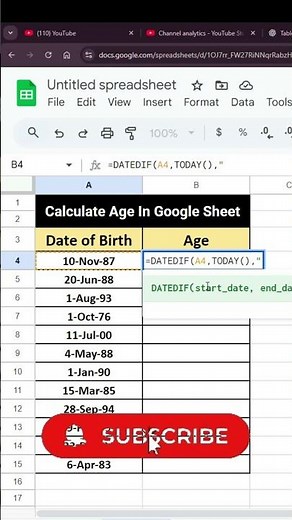 📅 Calculate Age in Google Sheets Like a Pro! 🚀 | Simple & Accurate Formula Guide
