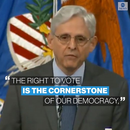 Attorney General Merrick Garland: "There are many things that are open to debate in America—but the right of all eligible citizens to vote is not one of them." abcn.ws/3iH8wno | ABC News