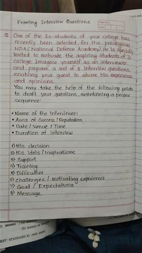 Class 12th : Framing Interview Questions #hsc #english #interview #interviewquestions