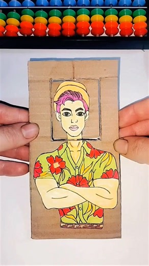 Kpop saji boys cardboard flip challenge game #papercraft
