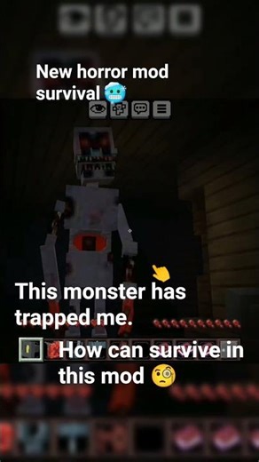 I'm trapped in a haunted 🥶🏨 how can survive in this mod 🧐 #minecraft #scaryminecraft
