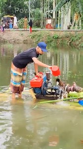 Diesel engine starting challenge on a raft #reelschallenge #reelsfypシ #reelsvideoシ #dieselengine | Power Tiller BD & Machinery Tools