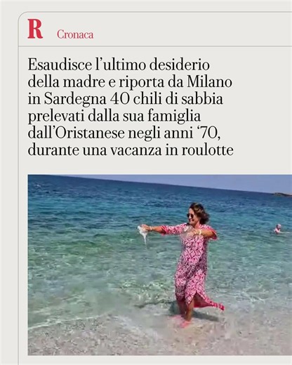 Da Milano alla Sardegna per restituire 40 chili di sabbia sottratti dall'Oristanese negli anni '70