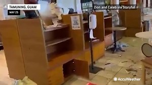 Typhoon #Mawar brushed Guam on Wednesday and unloaded a deluge of rainfall, collapsed buildings and knocked out power to nearly the entire island. Latest details and forecast: https://bit.ly/3owqMFv | AccuWeather