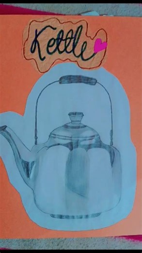 Beautiful kettle drawing 😍 with crafting 😁👍 #shorts #craft #drawing #kettle #art #viral