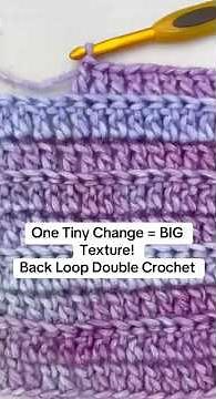 This one loop changes everything! 🧶✨ Learn how to crochet the Back Loop Double Crochet Stitch!