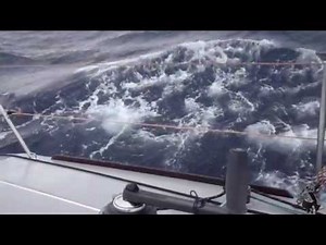 heaving-to in mid-Atlantic, front wind force 7-8, 3m to 4.5m waves, south of azores islands