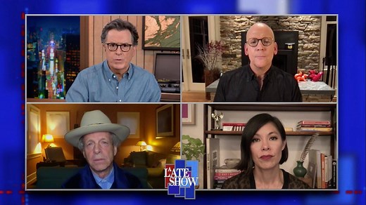John Heilemann, Mark McKinnon, and Alex Wagner from Showtime’s “The Circus” talk about the disturbing conspiracy-driven alternate reality that has driven self-styled militia groups and other supporters of the president towards violence. | The Late Show with Stephen Colbert