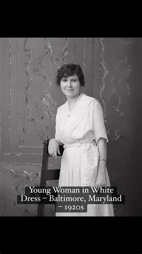 7.6K views · 300 reactions | From my glass negative collection, Baltimore, 1920s. A young woman in a lace-trimmed white dress poses with a warm smile, capturing the elegance and spirit of the time. #1920sFashion #BaltimoreHistory #Restore @memorylanephotos | Memory Lane Photos | Facebook