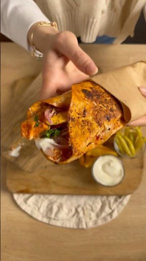 I Made Crispy Chicken Shawarma Wrap 🔥 You NEED to Try This! #streetfood