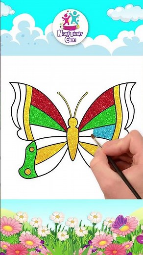 How To Draw A Butterfly | Cách vẽ một con bướm dễ thương | Nghệ thuật Chiki #shorts