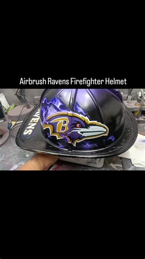 D.P.O. Airbrushing | Custom Ravens helmet with purple fire. Will have a matte clear coat finish and reassembled. #baltimoreravens #ravensnation #airbrush... | Instagram