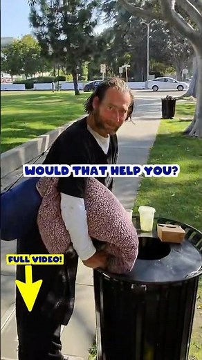 I STOPPED a Homeless Man from Digging in Trash with Fresh Food and Money