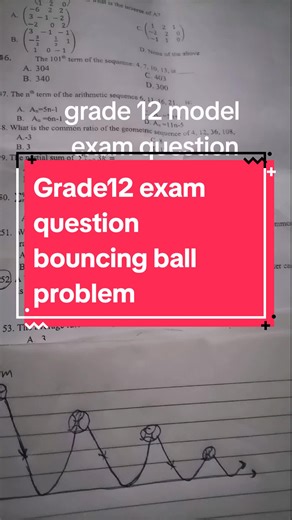 Bouncing Ball Problem: Grade 12 Model Exam Question