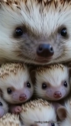 Mama Hedgehog Shields Her Tiny Babies… Cutest Protection Mode Ever #hedgehog #heartwarming #cute