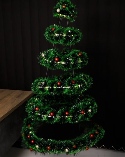 30K views · 197 reactions | Cardboard ring Christmas tree with LED lights ✨ #fblifestyle | Beamish DIY | Facebook