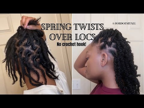NEW Loc Count & How to Install Spring Twists Over Starter Locs! NO DAMAGE! NO CROCHET HOOK