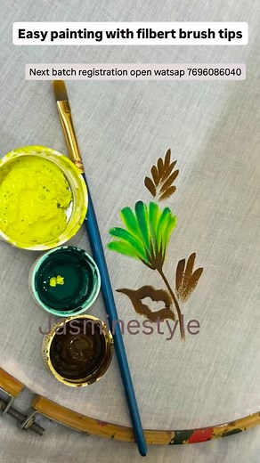 Easy painting with filbert brush tipsEasy painting with filbert brush tips 🎨 Hi Friends! Welcome Back! I’m so excited to guide you through an easy and effective 15-day Painting Course! 🌟 In just 15 days, you’ll learn to master: 🎨 Wet-on-wet painting techniques 🎨 Tie-dye and texture effects 🎨 Dry brush and figurative painting 🎨 Landscape & T-shirt painting (including dark fabrics!) 🎨 Professional measurements business tips to start your own home art venture 📅 New Batch Starts: 5th Novembe