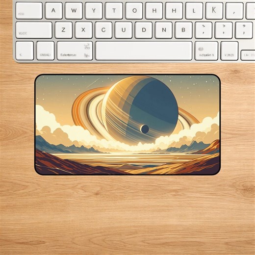 Ringed Planet Landscape Desk Mat - Cosmic Landscape Mousepad - Etsy