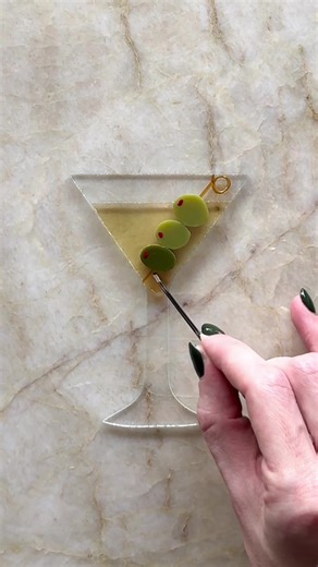 Handmade Fused Glass Dirty Martini Design