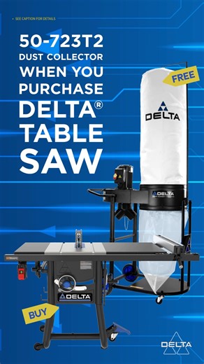 Delta Power Equipment Corp. on Instagram: "🎄 This Holiday, Give Your Workshop a Gift Bring home a DELTA® Unisaw® or 5000 Series Contractor Saw and we’ll include a 50-723T2 Dust Collector for free. From seasonal projects to year-round creations, enjoy cleaner cuts, a safer workspace, and the perfect boost to your holiday builds. It’s our way of making your shop — and your holidays — a little brighter. ✨ Offer valid November–December 2025, while supplies last, at participating retailers. Build mo