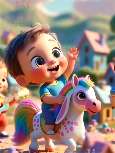 Cute kids riding fun #kids #kidssong #kidscartoon #cartoonvideo #foryou