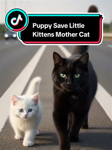 Little Puppy Saved Little Kittens Mother Cat | #catsoftiktok #storyforkids #catstorytime #catslovers #storytime