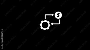 Financial management symbol, dollar management icon, dollar with gear while,currency management logotype icon.