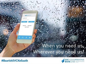 Opt for the SVC Bank mobile application for a convenient banking experience during the rains. #BaarishSVCKeSaath Download the SVC Mobile app today!⠀ Google Play: http://bit.ly/SVCAppPlayStore App Store: http://bit.ly/SVCMobileAppStore | SVC Bank