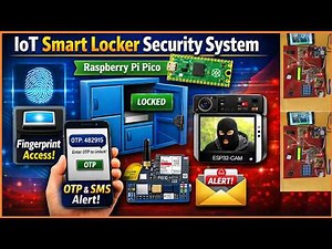 IoT Smart Locker Using Raspberry Pi Pico | Fingerprint, OTP, GSM SMS & ESP32CAM Intruder Photo Alert