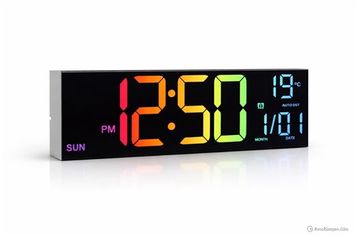 Modern Digital Wall Clock Large LED Display With Remote, Temperature Date Display, Adjustable Brightness - Etsy
