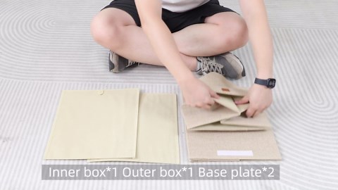 4-Pack Storage Bins with Drawers Large Closet Organizers and Storage Stackable Fabric Clothes Storage Box Collapsible Closet Drawers Organizer for Bedroom Living Room Under Bed (Beige, 21L*4)